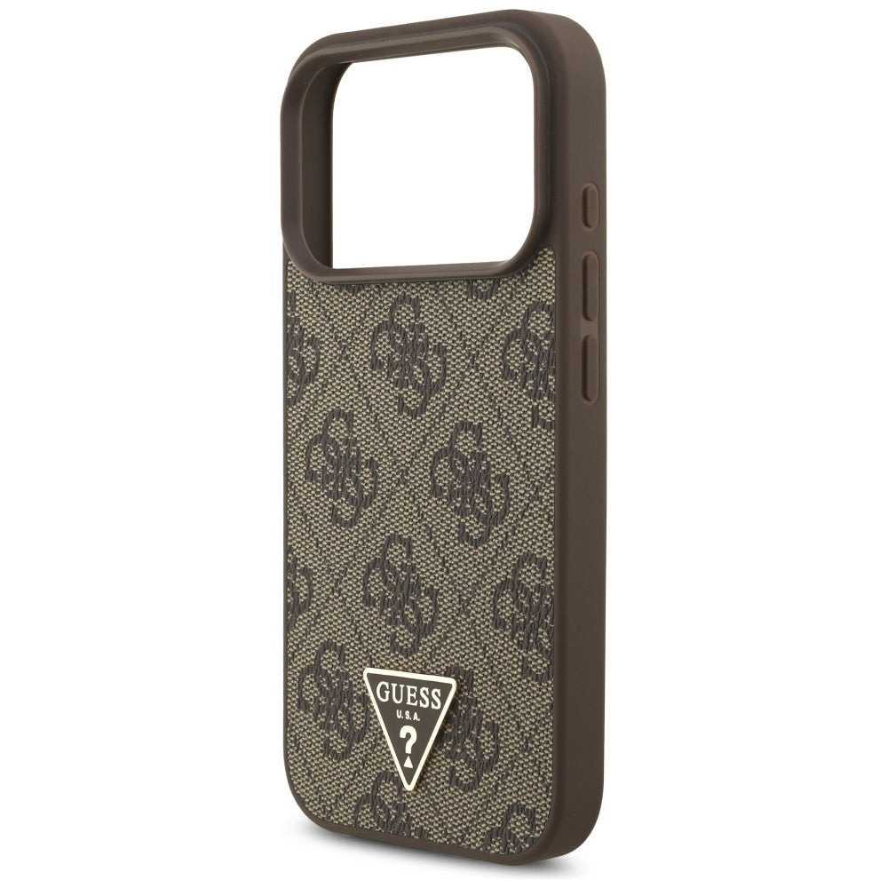 Guess 4G Strap Triangle Logo MagSafe case for iPhone 17 Pro - brown_5