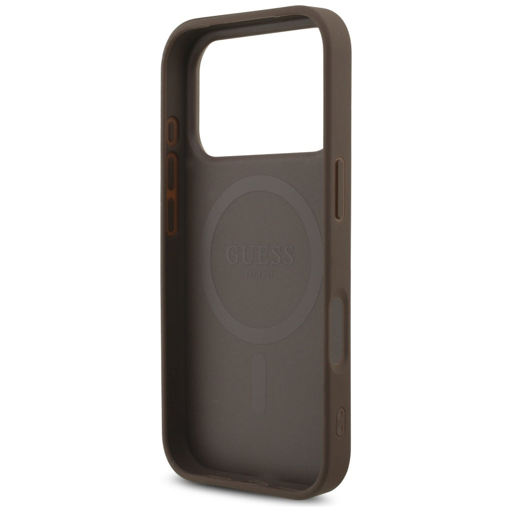 Guess 4G Strap Triangle Logo MagSafe case for iPhone 17 Pro - brown_6