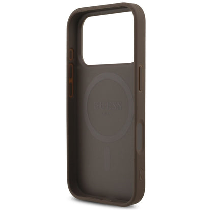 Guess 4G Strap Triangle Logo MagSafe case for iPhone 17 Pro - brown_6