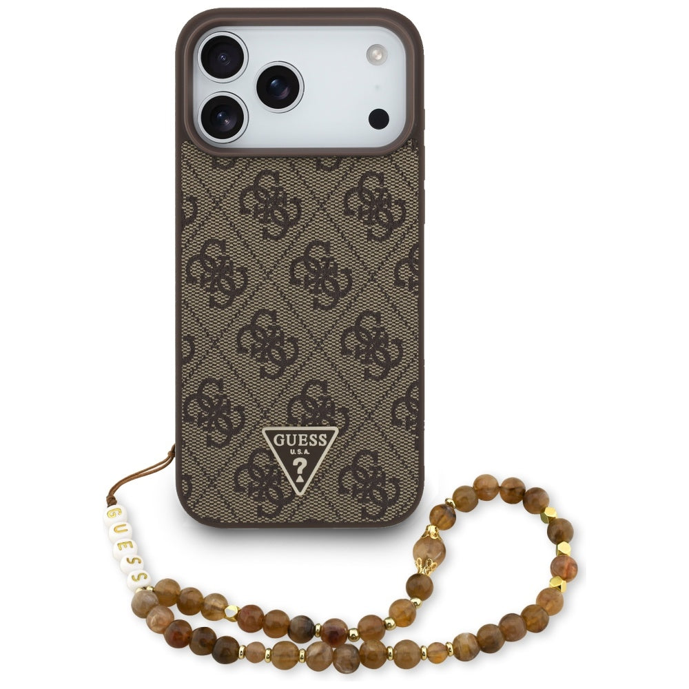 Guess 4G Strap Triangle Logo MagSafe Case for iPhone 17 Pro Max - Brown_0