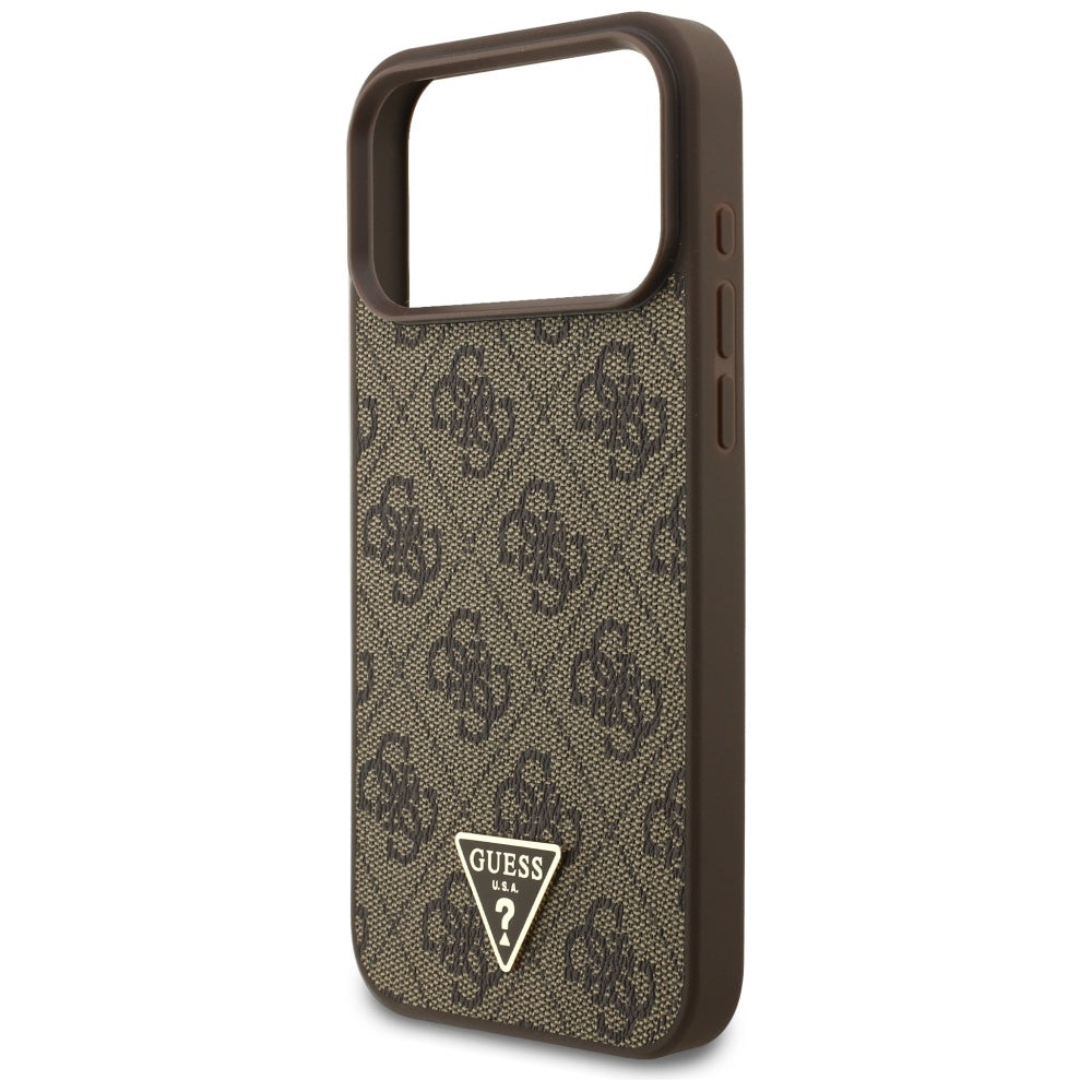 Guess 4G Strap Triangle Logo MagSafe Case for iPhone 17 Pro Max - Brown_5
