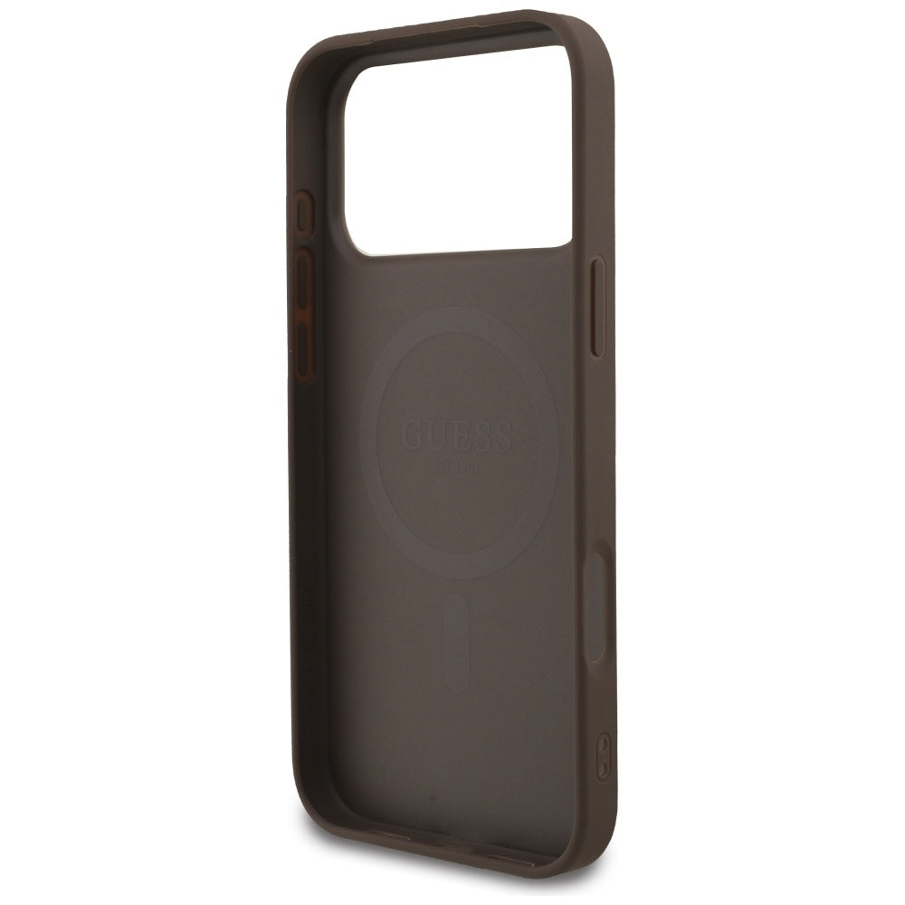 Guess 4G Strap Triangle Logo MagSafe Case for iPhone 17 Pro Max - Brown_6