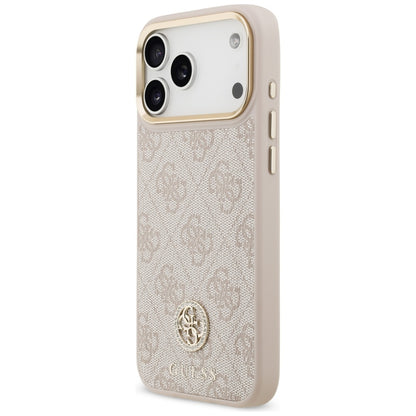Guess 4G Strass Logo &amp; Big Strap Metal Buttons MagSafe Case for iPhone 17 Pro Max - Pink_1