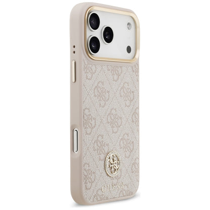 Guess 4G Strass Logo &amp; Big Strap Metal Buttons MagSafe Case for iPhone 17 Pro Max - Pink_3