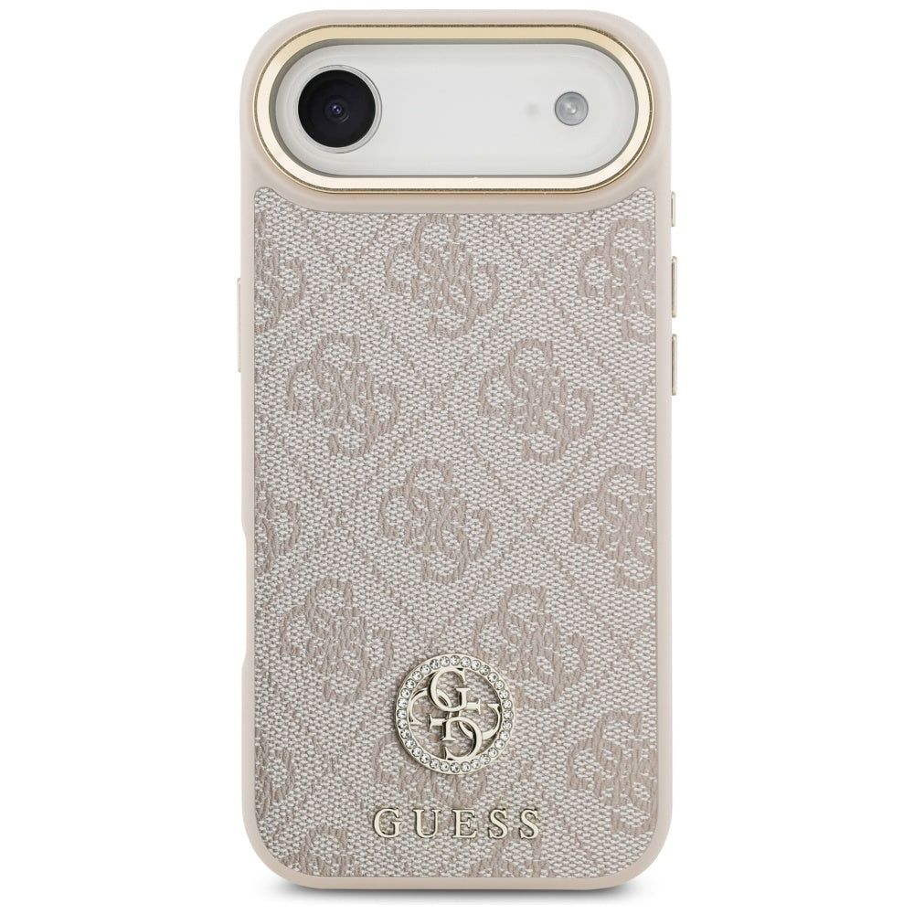 Guess 4G Strass Logo &amp; Big Strap Metal Buttons MagSafe Case for iPhone Air - Pink_2