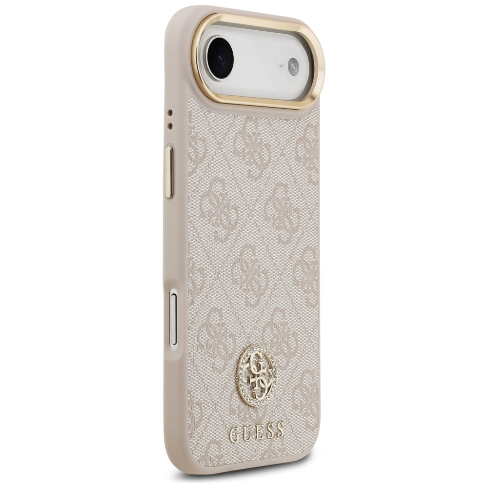 Guess 4G Strass Logo &amp; Big Strap Metal Buttons MagSafe Case for iPhone Air - Pink_3
