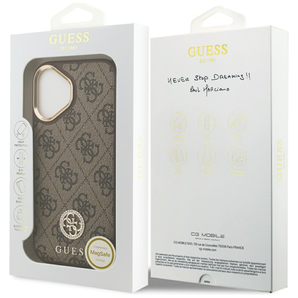 Guess 4G Strass Logo MagSafe case for iPhone 17 - brown_7