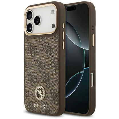 Guess 4G Strass Logo MagSafe Case for iPhone 17 Pro Max - Brown_0