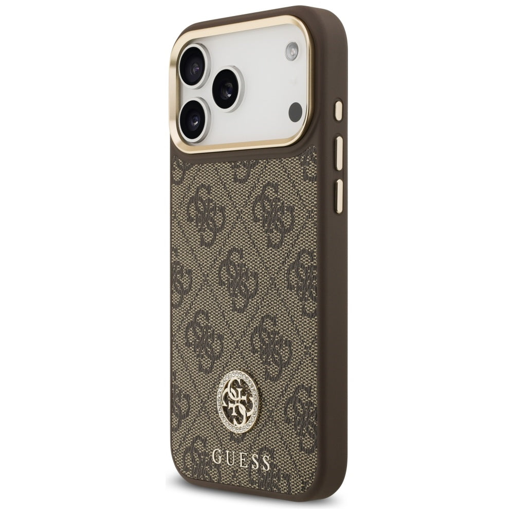 Guess 4G Strass Logo MagSafe Case for iPhone 17 Pro Max - Brown_1