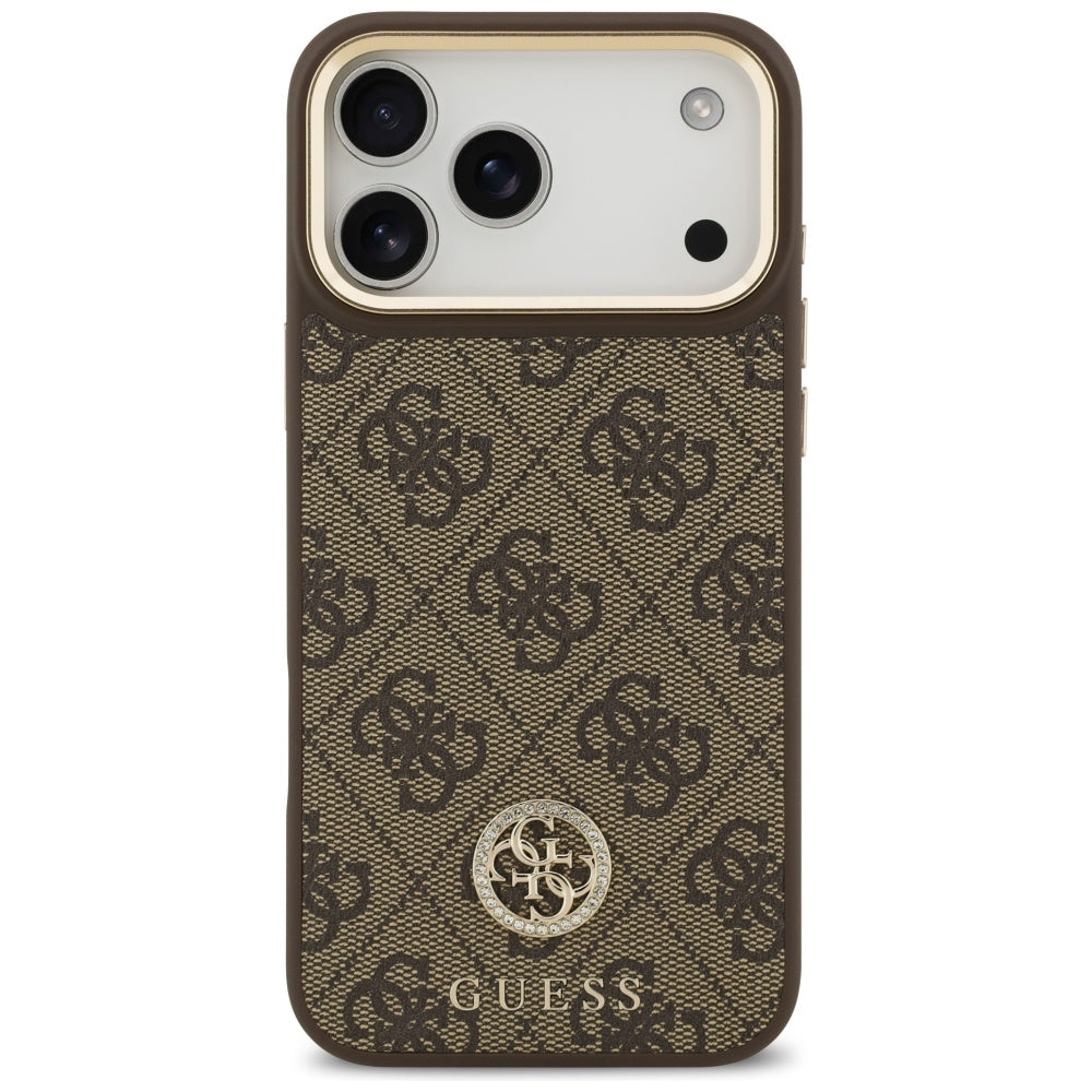 Guess 4G Strass Logo MagSafe Case for iPhone 17 Pro Max - Brown_2