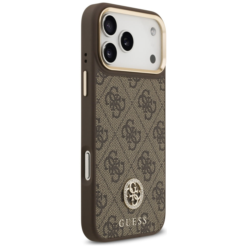 Guess 4G Strass Logo MagSafe Case for iPhone 17 Pro Max - Brown_3