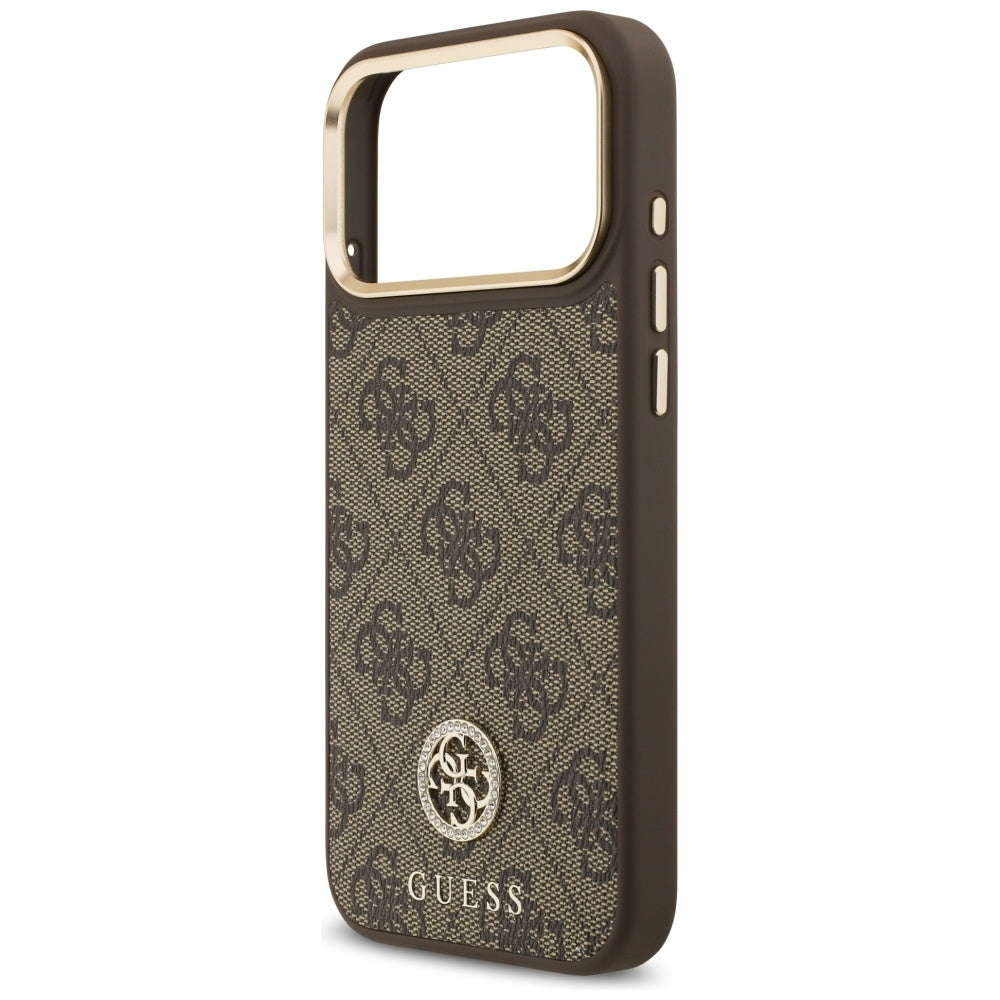 Guess 4G Strass Logo MagSafe Case for iPhone 17 Pro Max - Brown_5