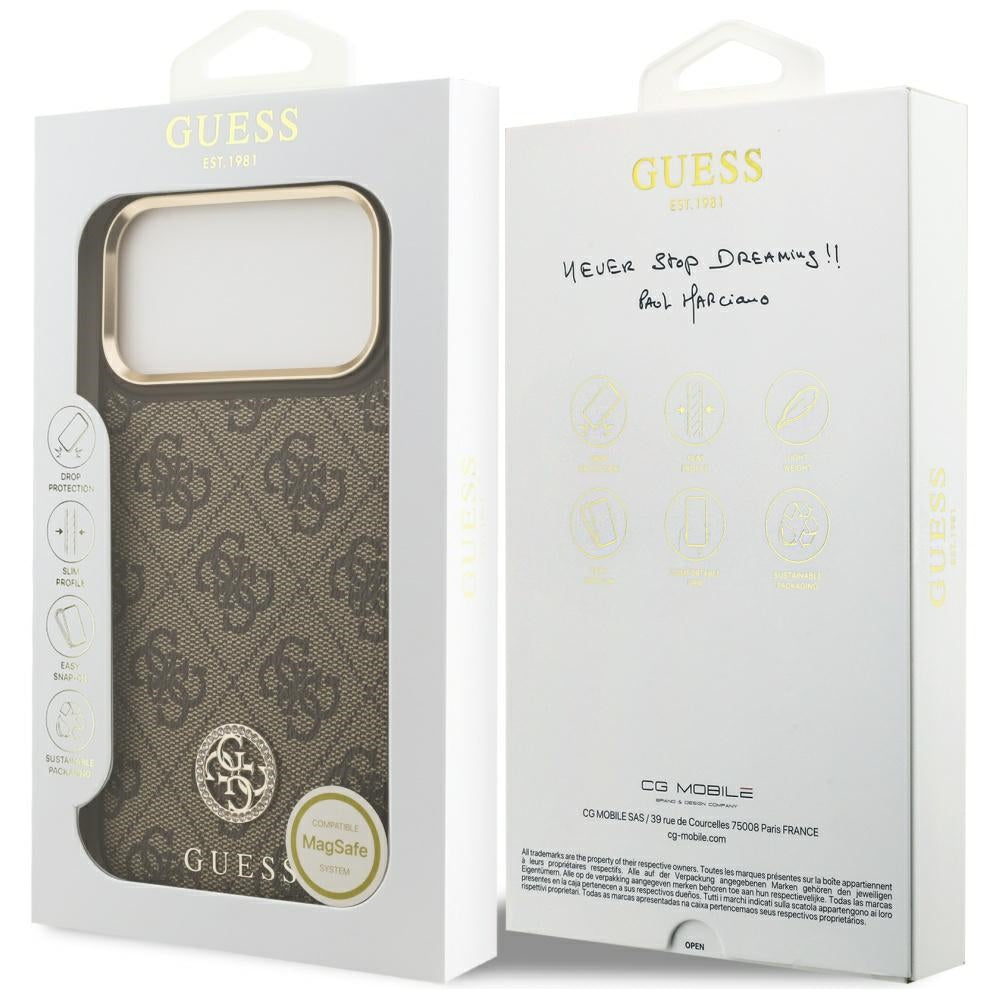 Guess 4G Strass Logo MagSafe Case for iPhone 17 Pro Max - Brown_7