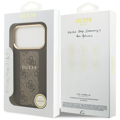 Guess 4G Stripe MagSafe case for iPhone 17 Pro - brown_7
