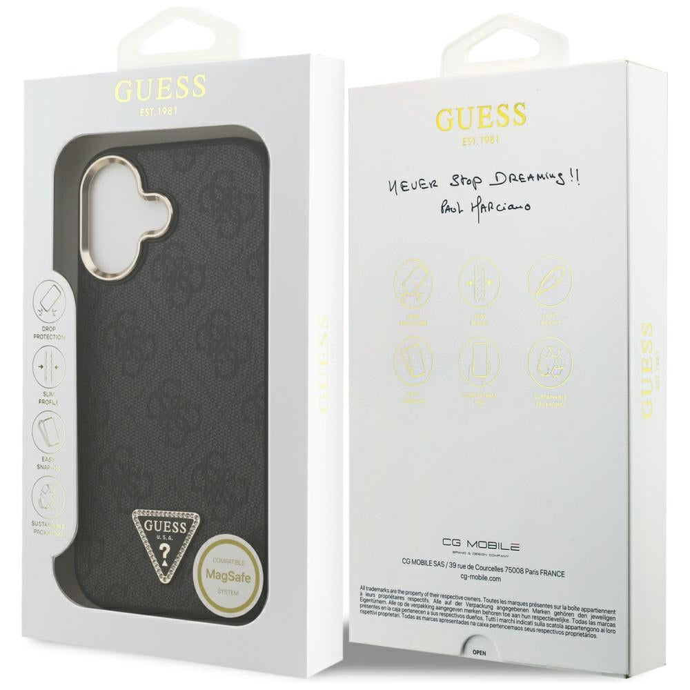 Guess 4G Triangle Logo MagSafe Case for iPhone 17 - Black and Gold_7