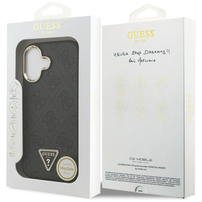 Guess 4G Triangle Logo MagSafe Case for iPhone 17 - Black and Gold_7