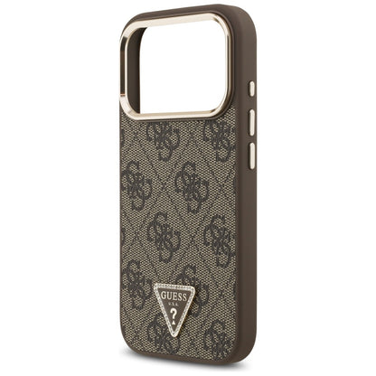 Guess 4G Triangle Logo MagSafe Case for iPhone 17 Pro - Brown and Gold_5