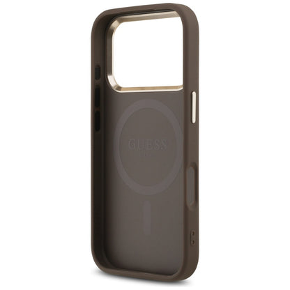 Guess 4G Triangle Logo MagSafe Case for iPhone 17 Pro - Brown and Gold_6