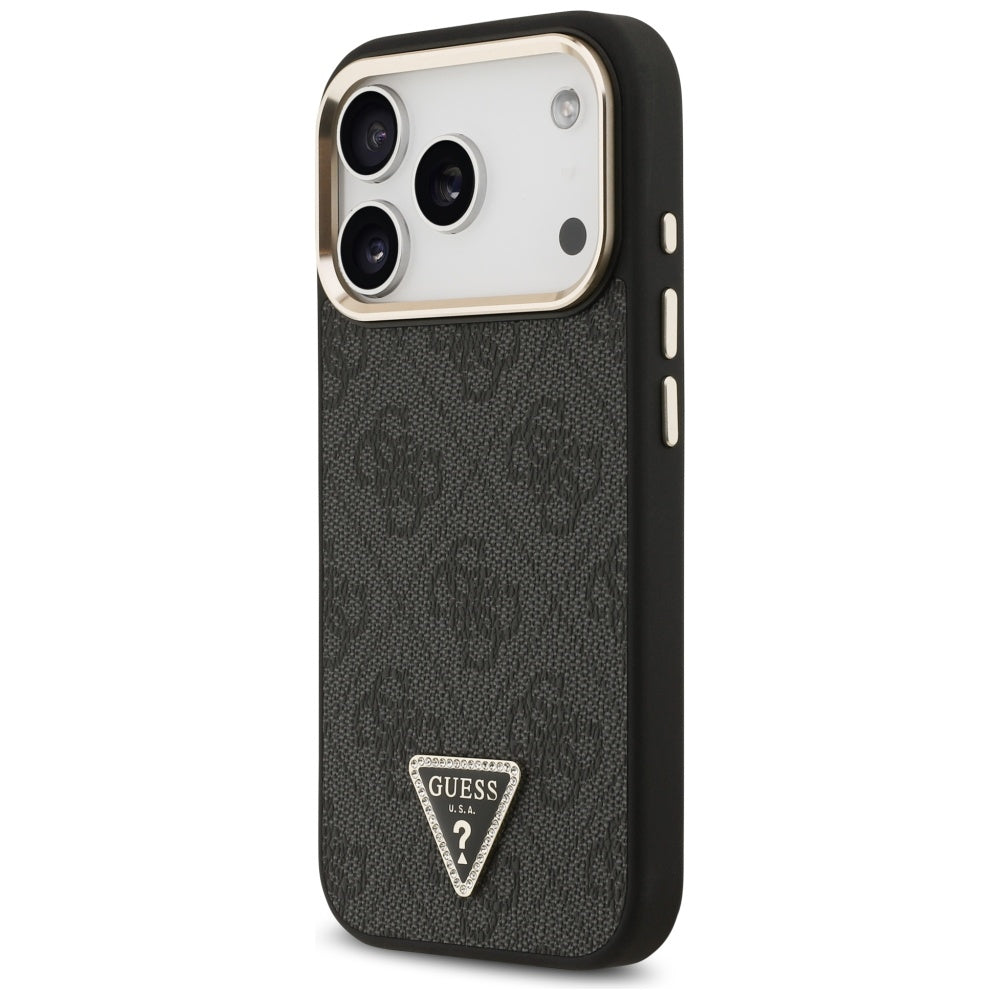 Guess 4G Triangle Logo MagSafe Case for iPhone 17 Pro - Black and Gold_1