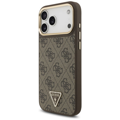 Guess 4G Triangle Logo MagSafe Case for iPhone 17 Pro Max - Brown &amp; Gold_1