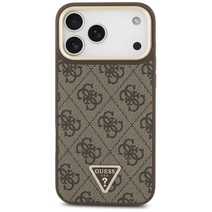 Guess 4G Triangle Logo MagSafe Case for iPhone 17 Pro Max - Brown &amp; Gold_2