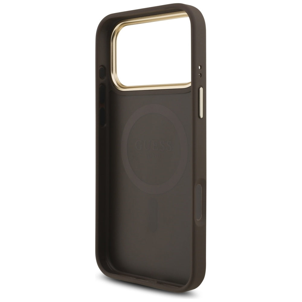 Guess 4G Triangle Logo MagSafe Case for iPhone 17 Pro Max - Brown &amp; Gold_6