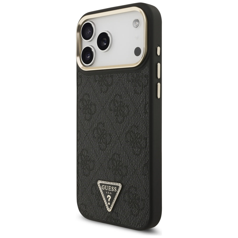 Guess 4G Triangle Logo MagSafe Case for iPhone 17 Pro Max - Black and Gold_1