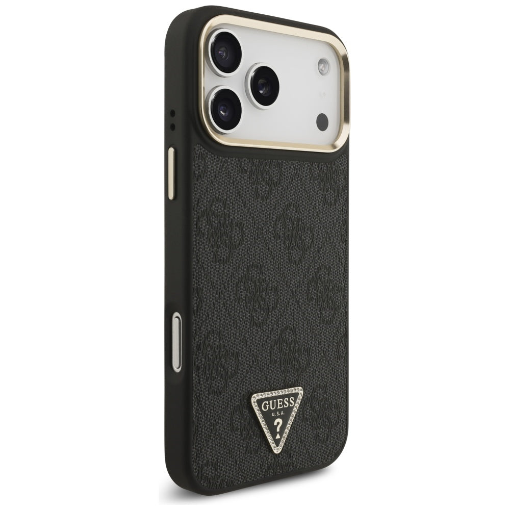 Guess 4G Triangle Logo MagSafe Case for iPhone 17 Pro Max - Black and Gold_3