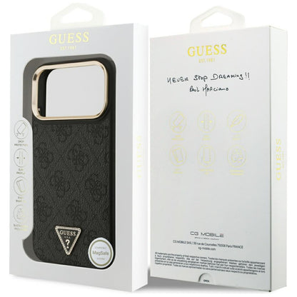Guess 4G Triangle Logo MagSafe Case for iPhone 17 Pro Max - Black and Gold_7
