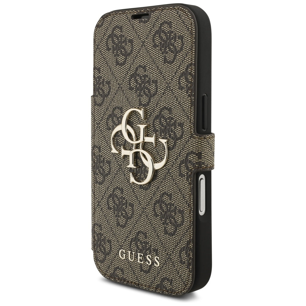 Guess Book 4G Metal Logo Case for iPhone 17 Pro - Brown_1