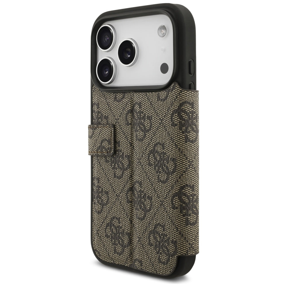 Guess Book 4G Metal Logo Case for iPhone 17 Pro - Brown_4