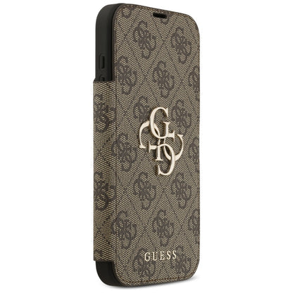 Guess Book 4G Metal Logo Case for iPhone 17 Pro Max - Brown_3