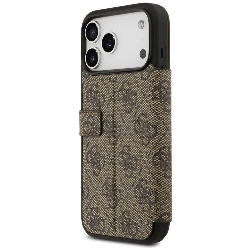 Guess Book 4G Metal Logo Case for iPhone 17 Pro Max - Brown_4