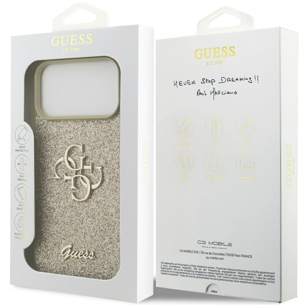 Guess Fixed Glitter Big 4G case for iPhone 17 Pro Max - gold_7