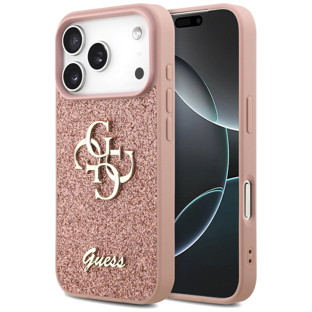 Guess Fixed Glitter Big 4G Case for iPhone 17 Pro - Pink_0