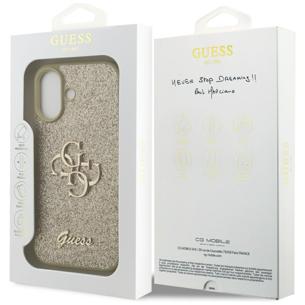 Guess Fixed Glitter Big 4G case for iPhone 17 - gold_7
