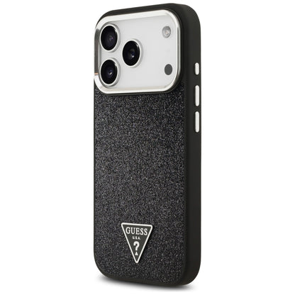 Guess Glitter Triangle Logo MagSafe Case for iPhone 17 Pro - Black_1