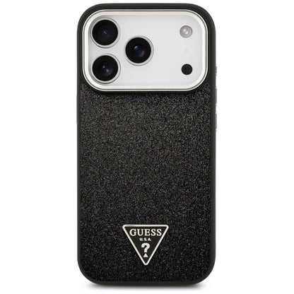 Guess Glitter Triangle Logo MagSafe Case for iPhone 17 Pro - Black_2