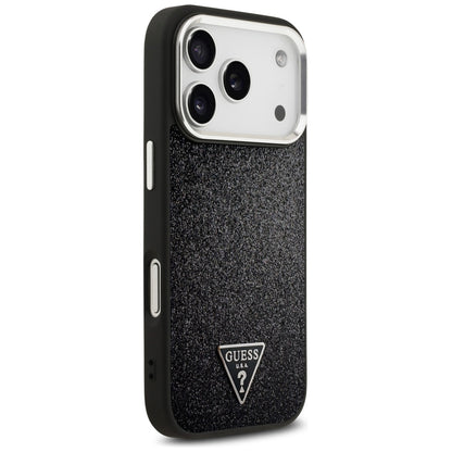 Guess Glitter Triangle Logo MagSafe Case for iPhone 17 Pro - Black_3