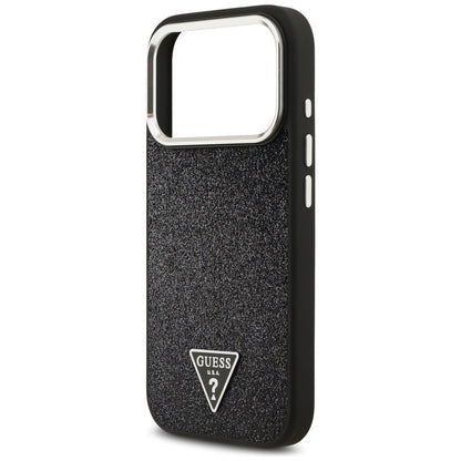 Guess Glitter Triangle Logo MagSafe Case for iPhone 17 Pro - Black_5