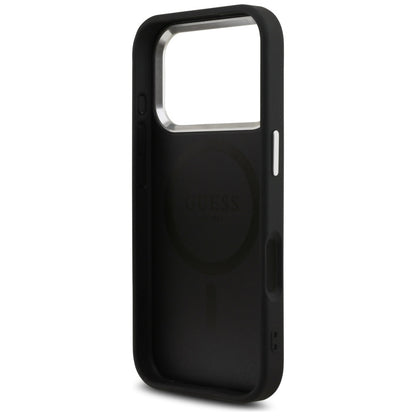 Guess Glitter Triangle Logo MagSafe Case for iPhone 17 Pro - Black_6