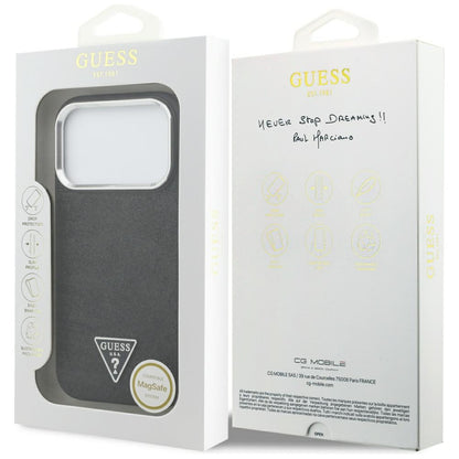 Guess Glitter Triangle Logo MagSafe Case for iPhone 17 Pro - Black_7