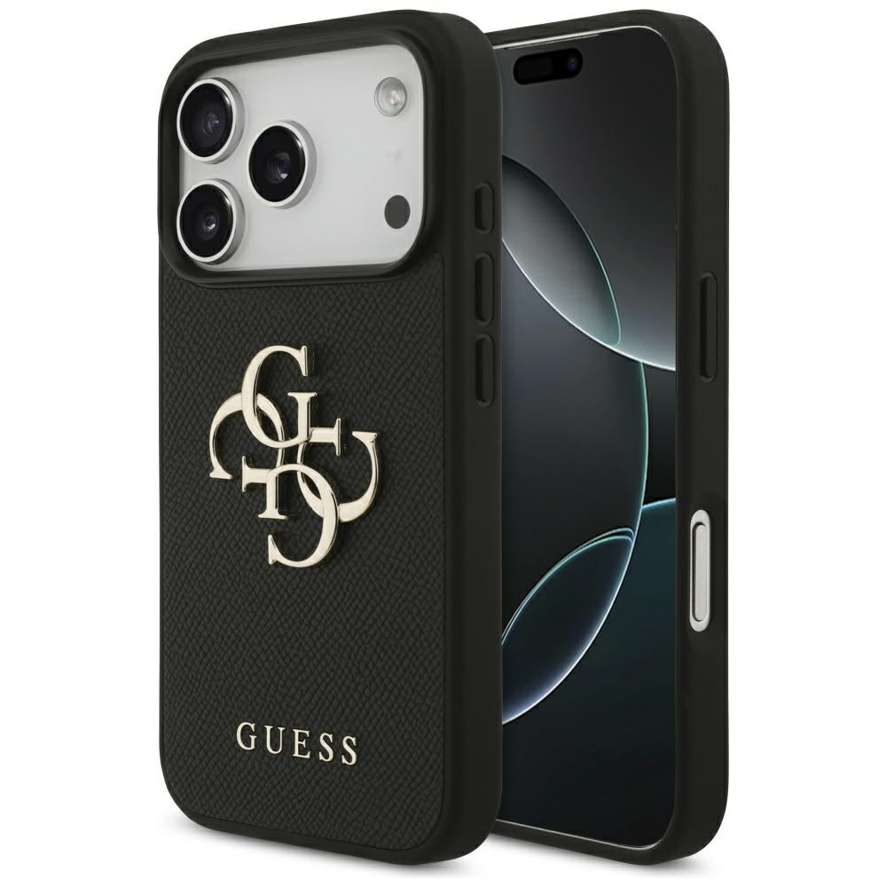 Guess Grained Big 4G &amp; Classic Logo case for iPhone 17 Pro - black_0