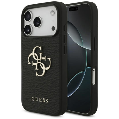 Guess Grained Big 4G &amp; Classic Logo case for iPhone 17 Pro - black_0