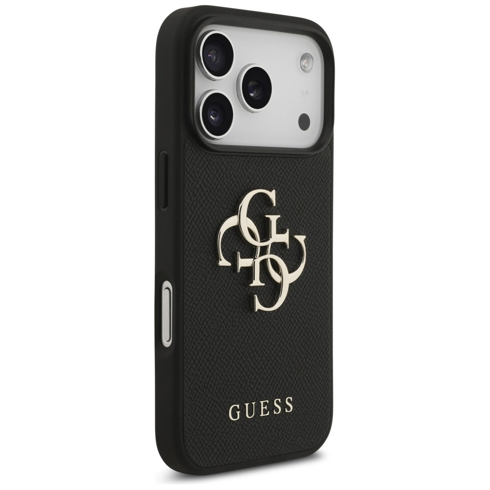 Guess Grained Big 4G &amp; Classic Logo case for iPhone 17 Pro - black_3
