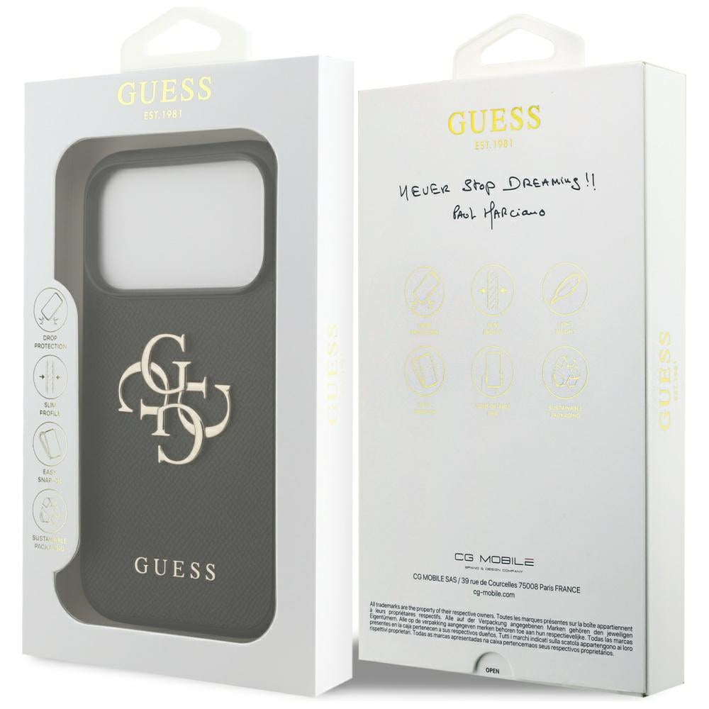 Guess Grained Big 4G &amp; Classic Logo case for iPhone 17 Pro - black_7