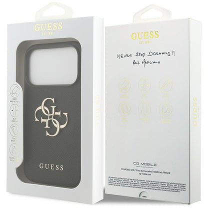 Guess Grained Big 4G &amp; Classic Logo case for iPhone 17 Pro - black_7