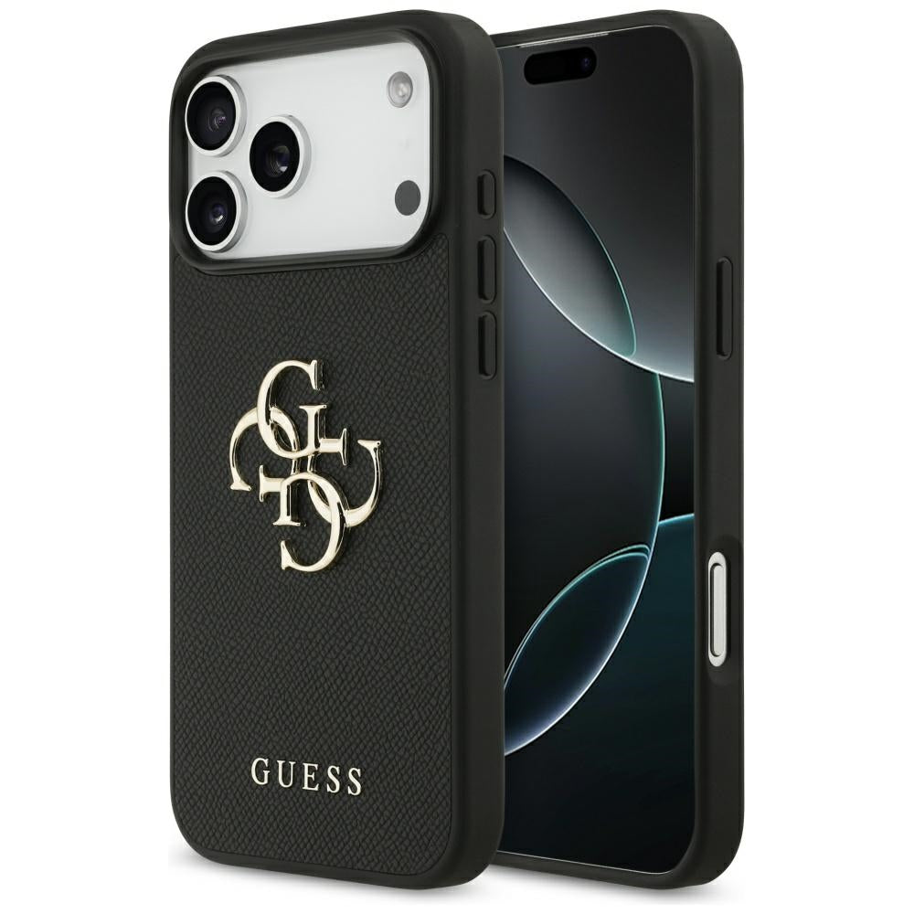 Guess Grained Big 4G &amp; Classic Logo case for iPhone 17 Pro Max - black_0