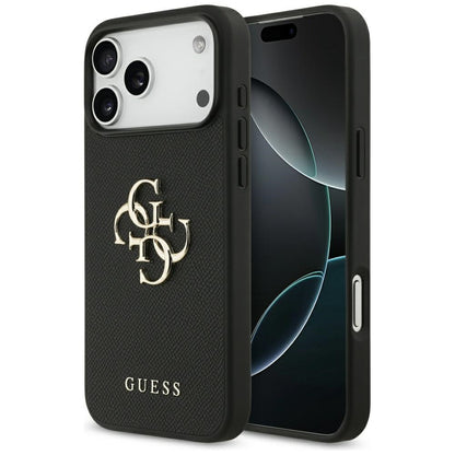 Guess Grained Big 4G &amp; Classic Logo case for iPhone 17 Pro Max - black_0