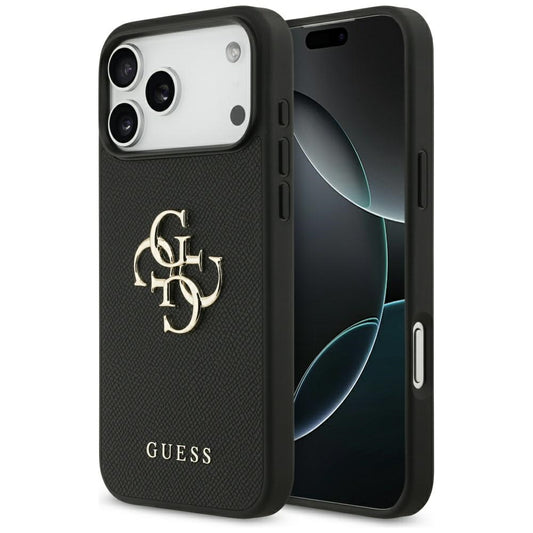 Guess Grained Big 4G &amp; Classic Logo case for iPhone 17 Pro Max - black_0